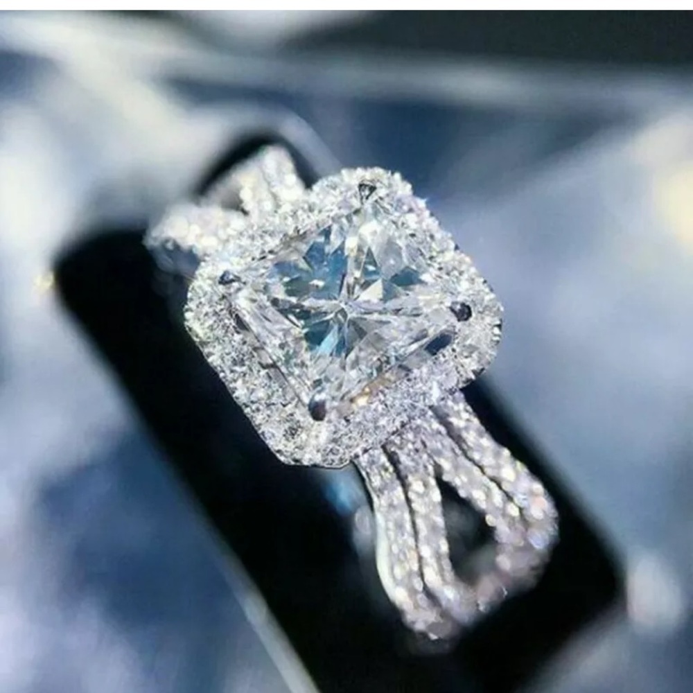 Elegant 925 Silver Rings for Women Cubic Zirconia - Picture 1 of 4